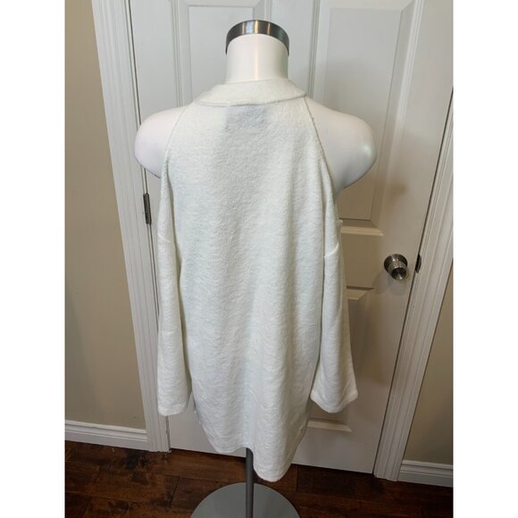 Reformation Surplus Fabric White Terry Cold Shoulder Long Sleeve Top Size Small - Picture 4 of 6